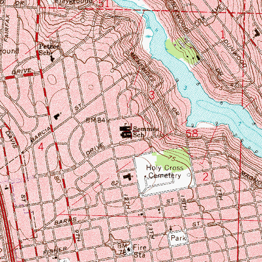 Topographic Map of O. J. Semmes Montessori Academy, FL