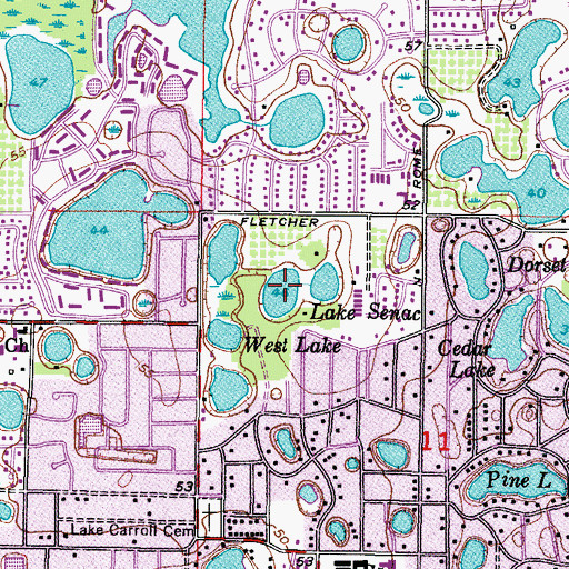 Topographic Map of Lake Senac, FL