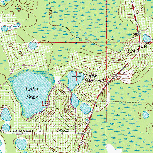 Topographic Map of Lake Sentinel, FL