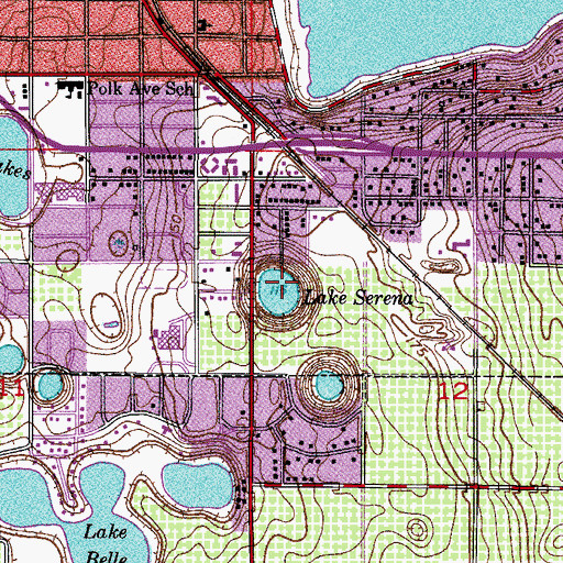 Topographic Map of Lake Serena, FL