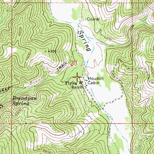 Topographic Map of Flying W Ranch, AZ