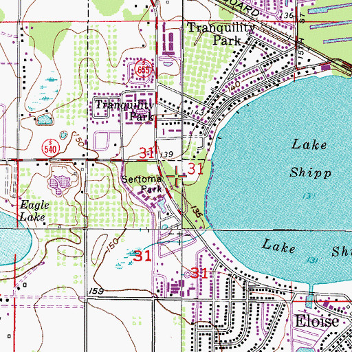 Topographic Map of Sertoma Park, FL