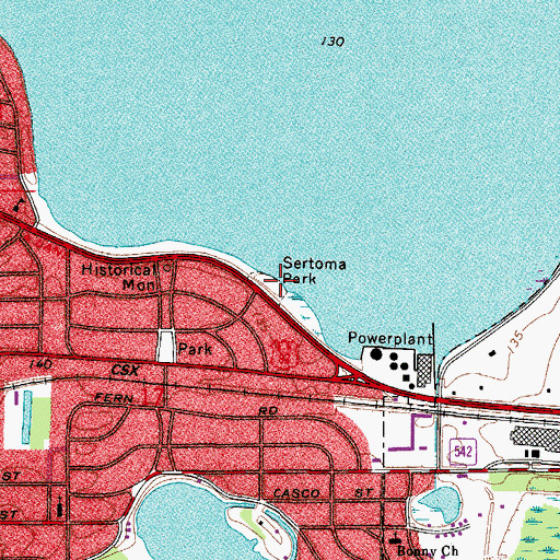 Topographic Map of Sertoma Park, FL
