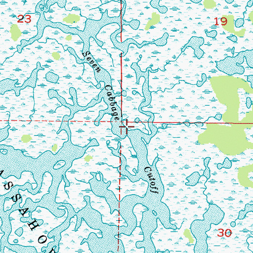 Topographic Map of Seven Cabbage Cutoff, FL