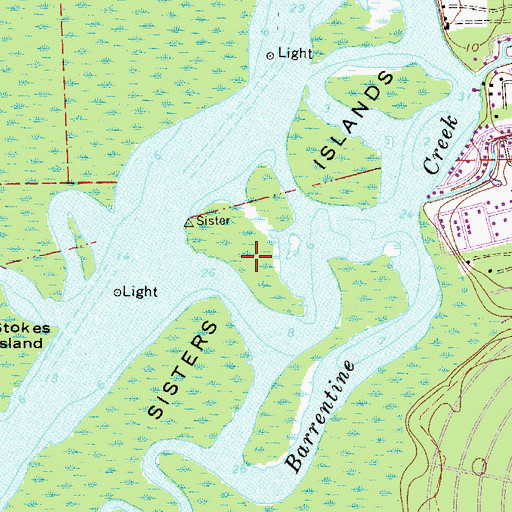 Topographic Map of Seven Sisters Islands, FL