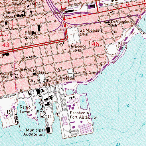 Topographic Map of Seville Square, FL