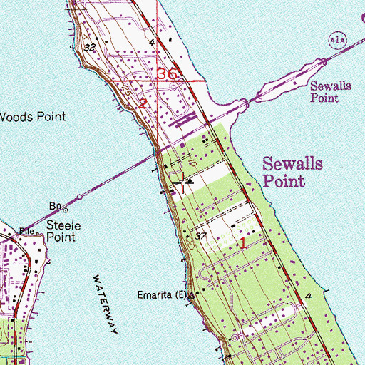 Topographic Map of Sewall's Point, FL