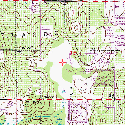 Topographic Map of Seward Lake, FL