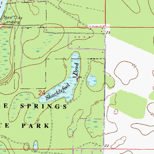Topographic Map of Shacklefoot Pond, FL