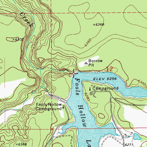 Topographic Map of Fools Hollow, AZ