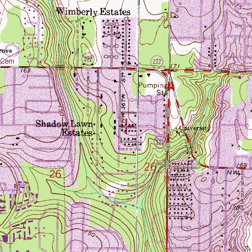 Topographic Map of Shadow Lawn Estates, FL