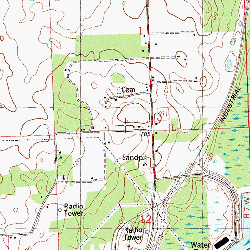 Topographic Map of Shady Grove Church, FL