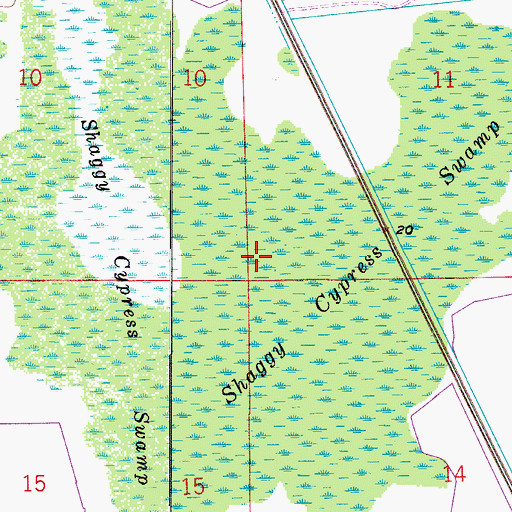 Topographic Map of Shaggy Cypress Swamp, FL