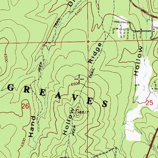 Topographic Map of Fools Hollow Ridge, AZ