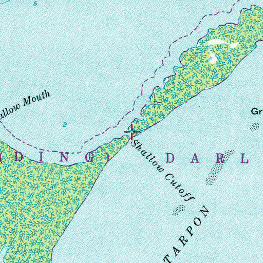 Topographic Map of Shallow Cutoff, FL