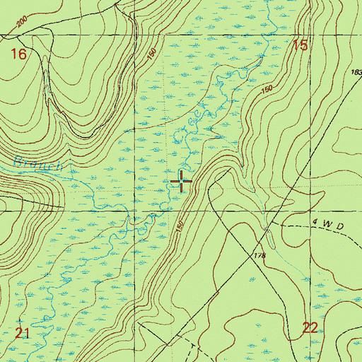 Topographic Map of Shanty Ford Branch, FL