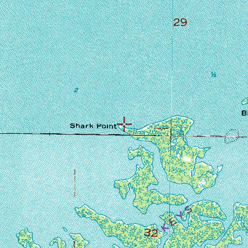 Topographic Map of Shark Point, FL