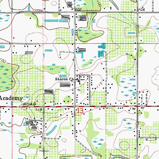 Topographic Map of Sharon Church, FL
