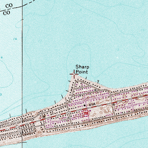 Topographic Map of Sharp Point, FL