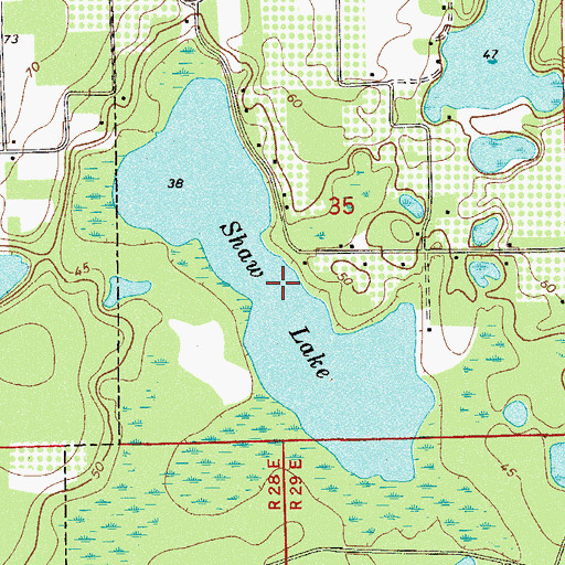 Topographic Map of Shaw Lake, FL