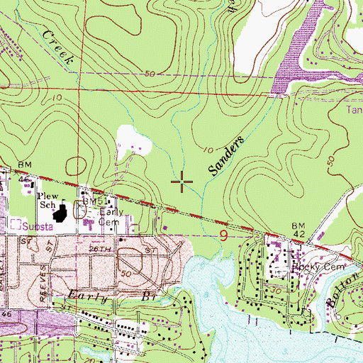 Topographic Map of Shaw Still Branch, FL