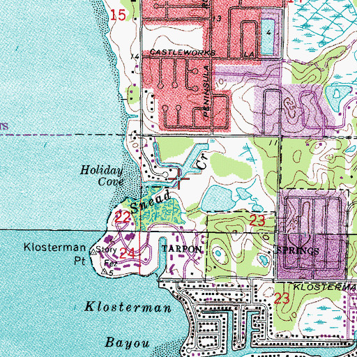 Topographic Map of Sheads Creek, FL