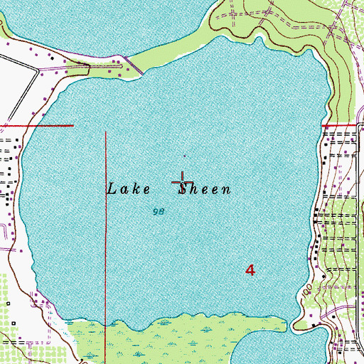 Topographic Map of Lake Sheen, FL