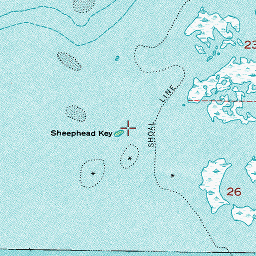 Topographic Map of Sheephead Key, FL