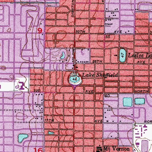 Topographic Map of Lake Sheffield, FL