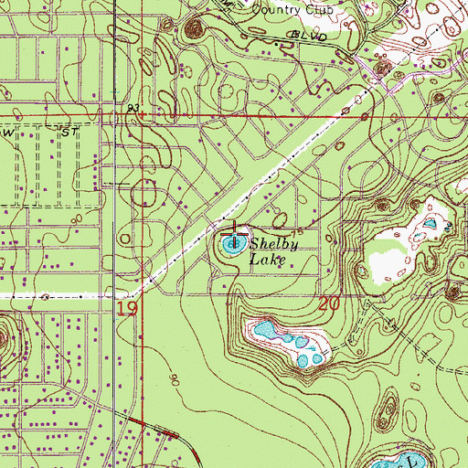 Topographic Map of Shelby Lake, FL