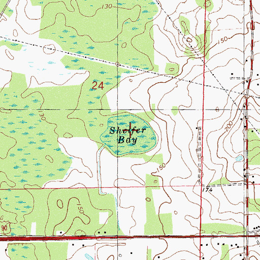 Topographic Map of Shelfer Bay, FL