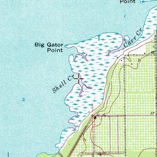 Topographic Map of Shell Creek, FL