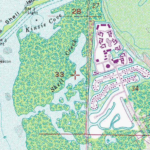 Topographic Map of Shell Creek, FL
