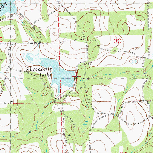 Topographic Map of Shemonie Lake, FL