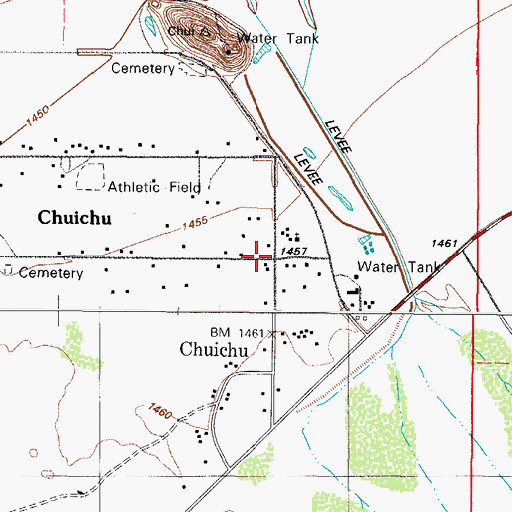 Topographic Map of Chuichu, AZ