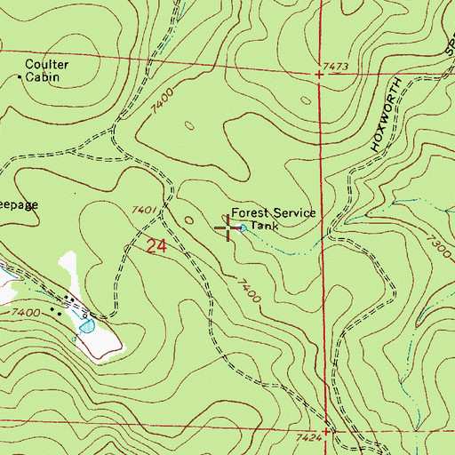 Topographic Map of Forest Service Tank, AZ