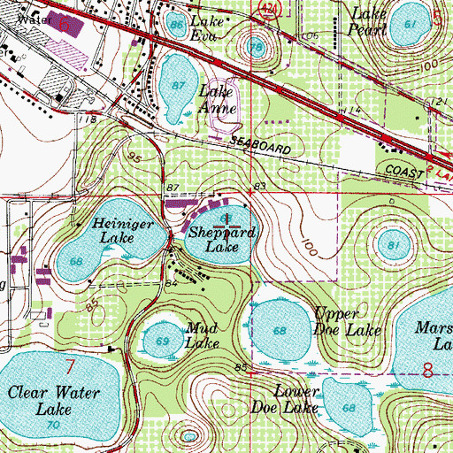 Topographic Map of Sheppard Lake, FL