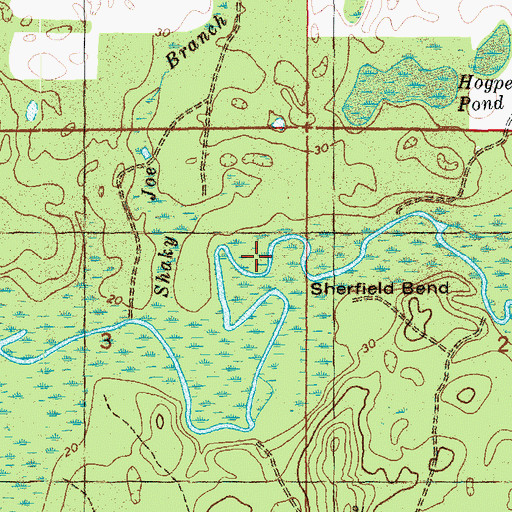 Topographic Map of Sherfield Bend, FL