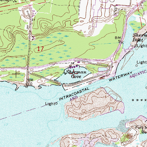 Topographic Map of Sherman Cove, FL