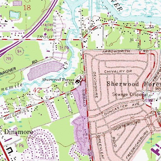 Topographic Map of Sherwood Forest Church, FL