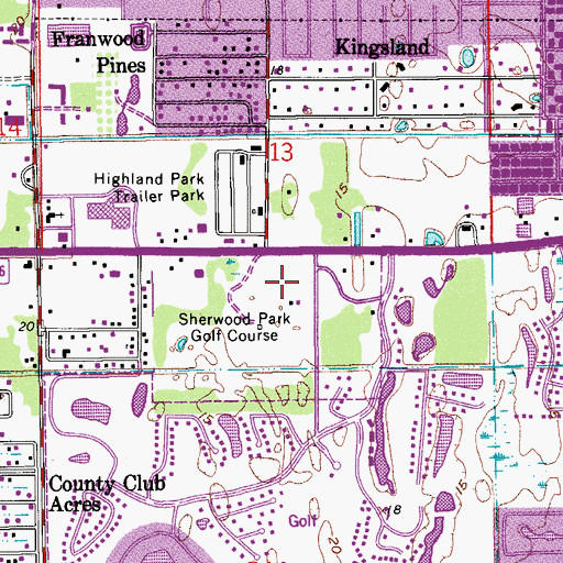 Topographic Map of Sherwood Park Golf Course, FL