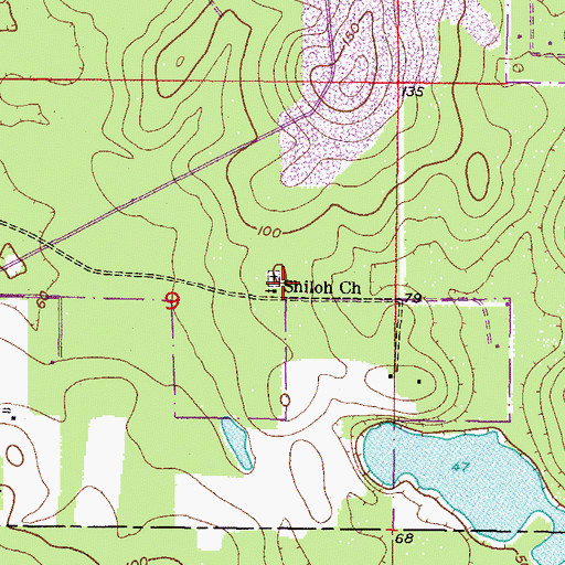 Topographic Map of Shiloh Baptist Church, FL