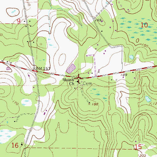 Topographic Map of Shiloh United Methodist Church, FL
