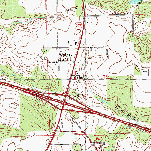 Topographic Map of Shiloh Church, FL