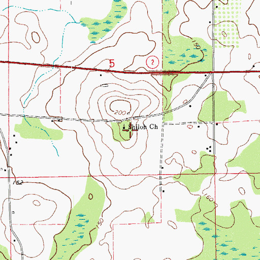 Topographic Map of Shiloh School, FL