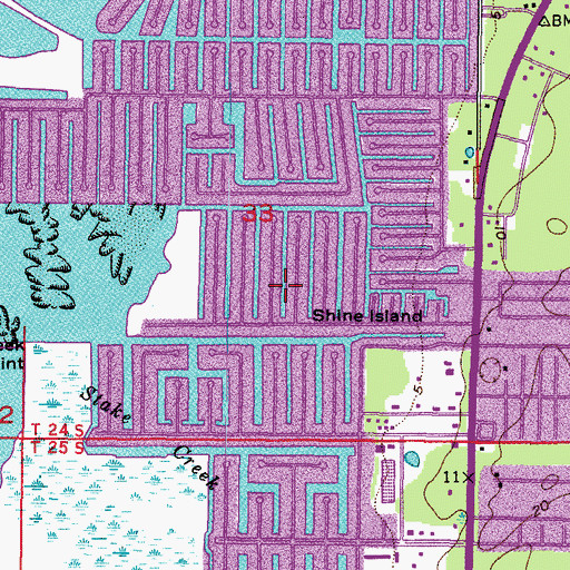 Topographic Map of Shine Island, FL