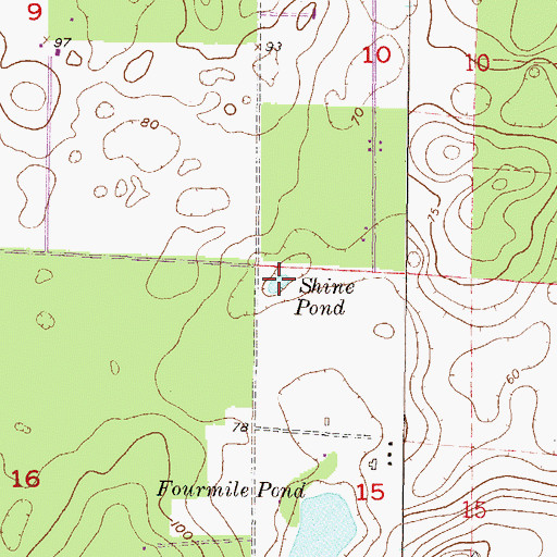 Topographic Map of Shine Pond, FL