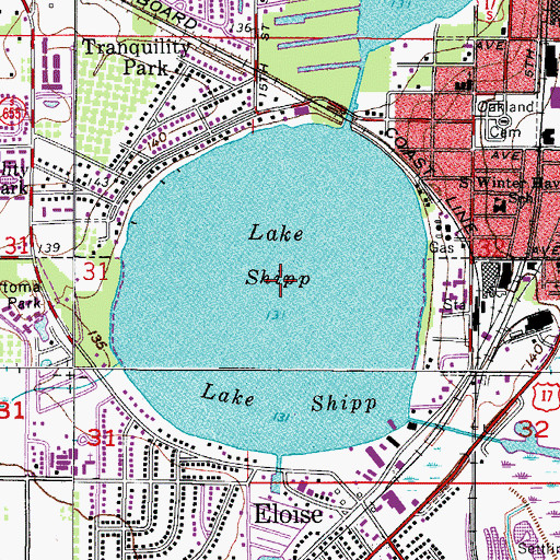 Topographic Map of Lake Shipp, FL