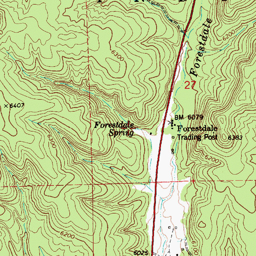 Topographic Map of Forestdale Spring, AZ