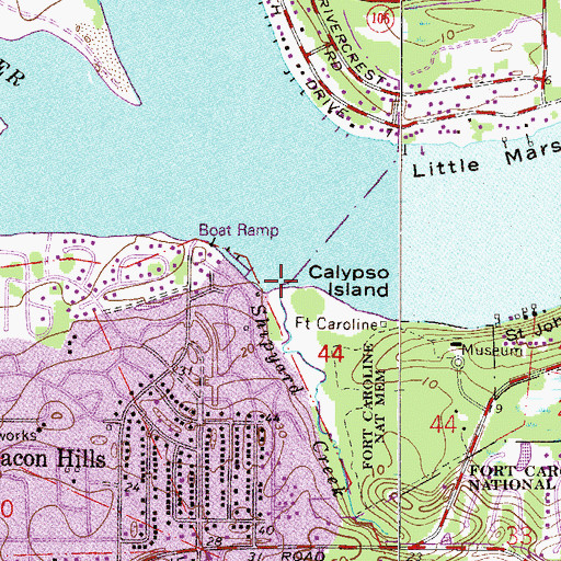 Topographic Map of Shipyard Creek, FL